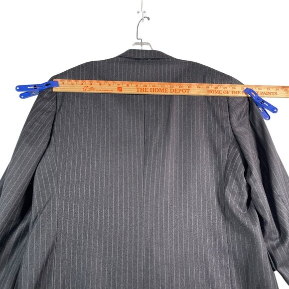 Daniel Cremieux Loro‎ Piana Mens Blazer 44R Black Striped 3 Button Wool Italy - Picture 10 of 15